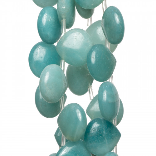 Amazonite Flat Drops 14x14mm