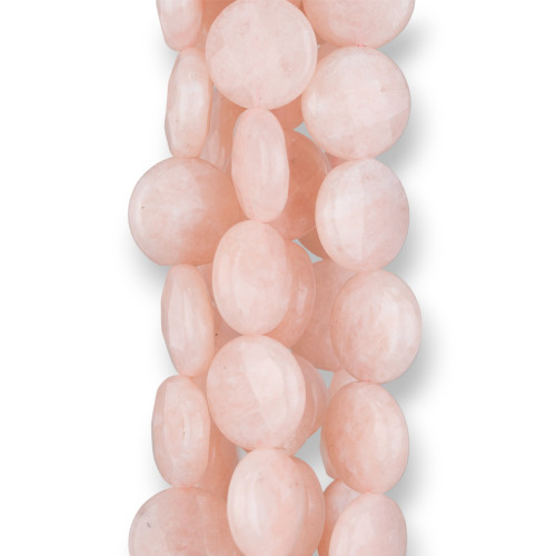 Ροζ Morganite Jade Στρογγυλό Λείο Επίπεδο 14mm