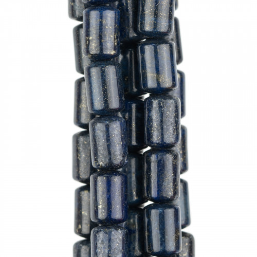 Raw Blue Lapis Lazuli Cylinder 08x12mm Dark