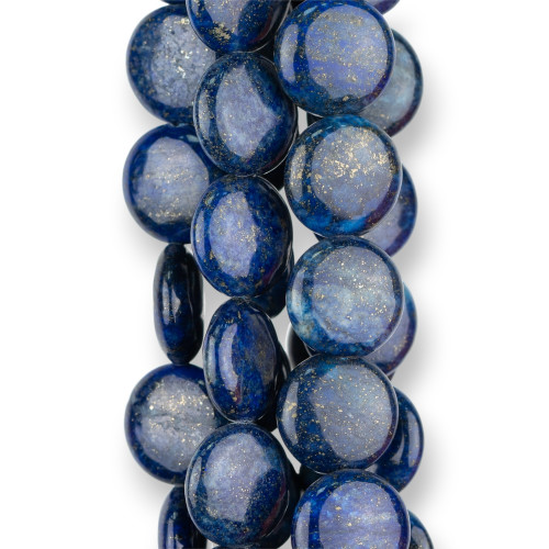 Blue Lapis Lazuli Reinforced Round Flat Smooth 16mm