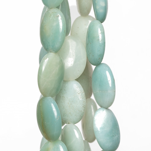 Amazonite Oval Flat 12x16mm Clear