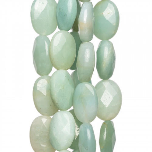 Amazonite Oval Flat Faceted 10x14mm Second Choice