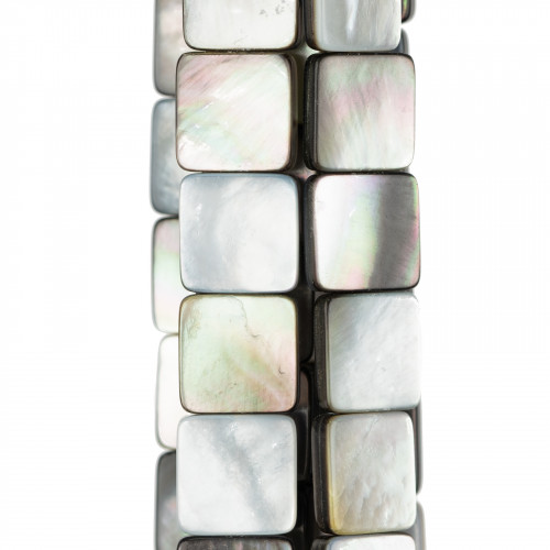 Black Mother of Pearl Flat Square 12mm