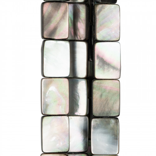 Μαύρο Mother of Pearl Επίπεδο Ορθογώνιο 15x20mm