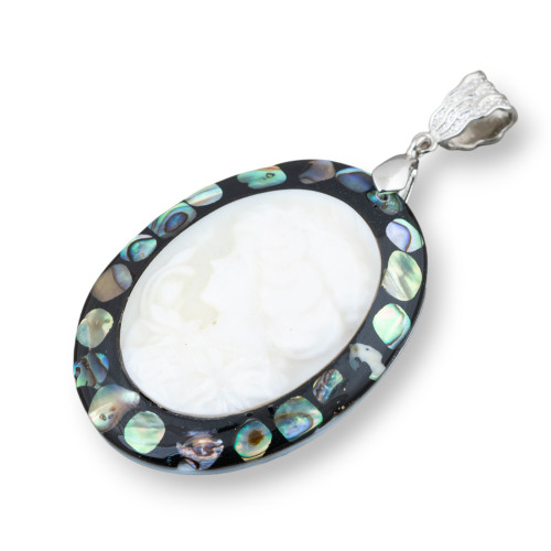 Μενταγιόν Oval Cameo Mother of Pearl 40x55mm