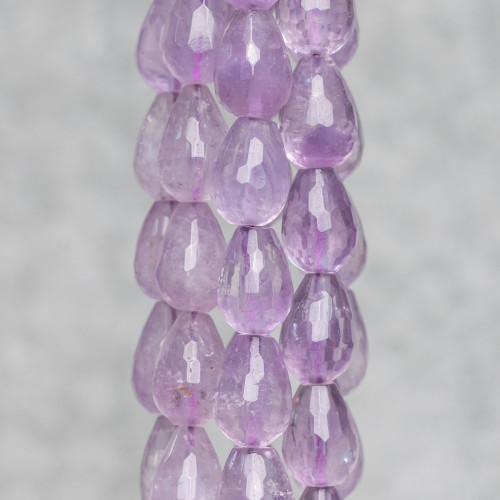 Clear Amethyst Faceted Briolette Drops 10x14mm Λεβάντα