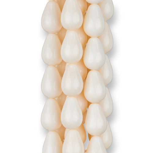 Smooth Natural Bone Drops 08x12mm