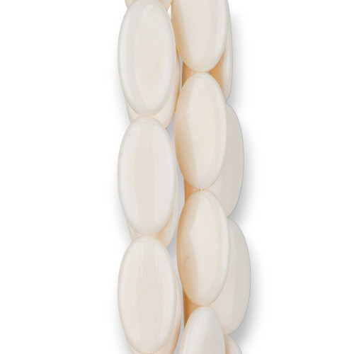 Natural Bone Smooth Flat Oval 10x30mm