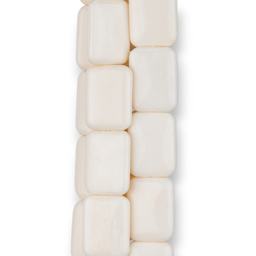 Smooth Natural Bone Flat Rectangle 15x20mm