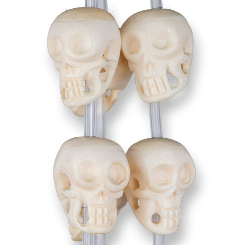 White Skull Bone 35x40mm 9pcs