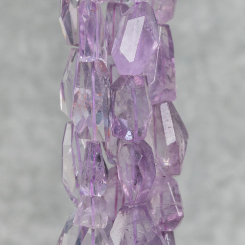 Clear Amethyst Irregular Faceted Stone 13-26mm Transparent