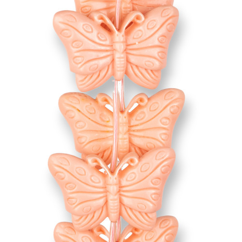 Doppelseitige Schmetterlings-Harzperlen, 40 x 28 mm, 10 Stück, Hellrosa