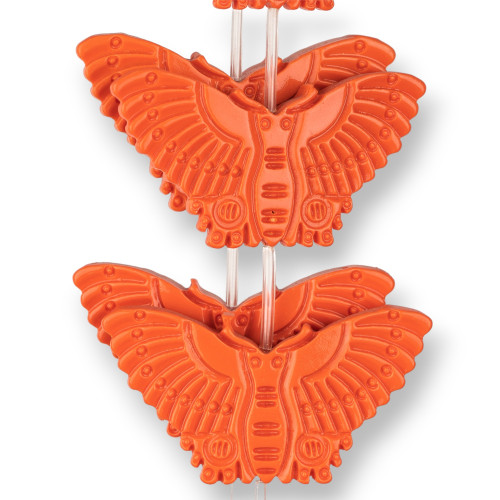 Cuentas de resina de mariposa de doble cara 53x30 mm 11 piezas Naranja