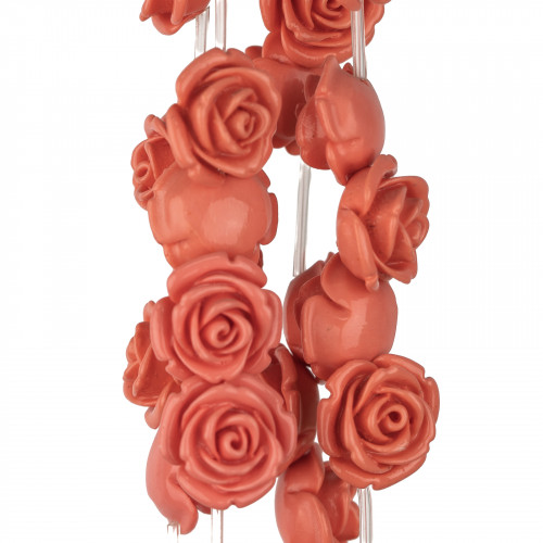 Perline Di Resina Fiore 20mm 21pz - Foro Passante - Rosa