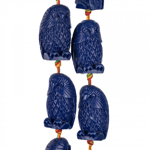 Owl Resin Beads 20x32mm 10pcs Blue