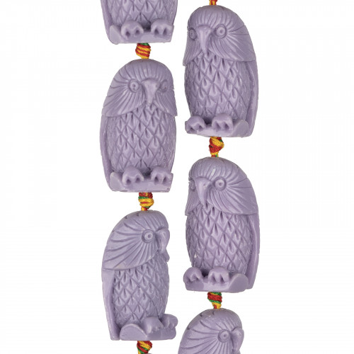 Owl Resin Beads 20x32mm 10pcs Lilac