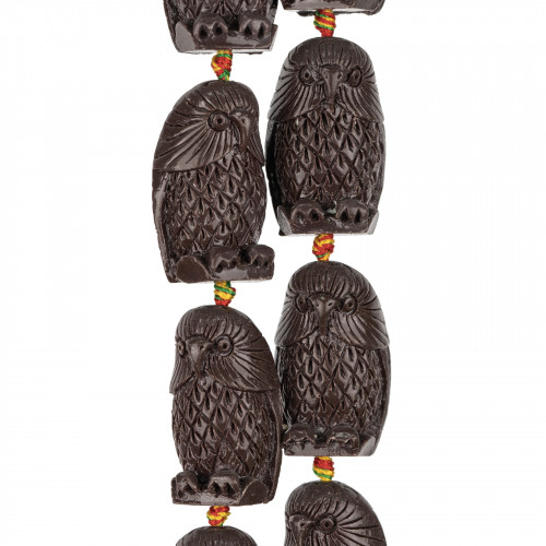 Owl Resin Beads 20x32mm 10pcs Brown