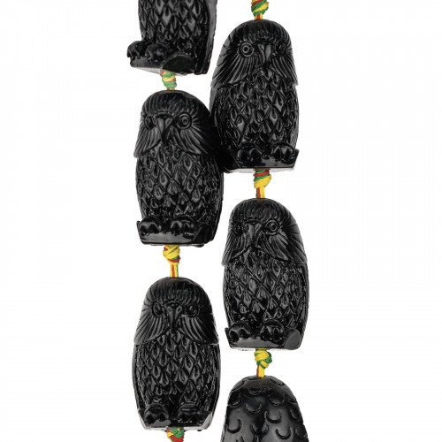 Owl Resin Beads 20x32mm 10pcs Black