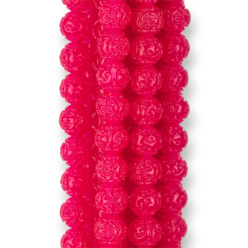 Perline Di Resina Tondo Liscio Inciso 05mm Fucsia