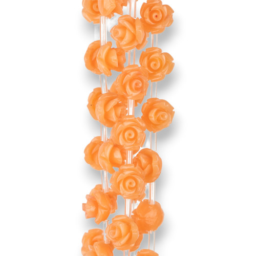 Plastic Beads Roses 10mm 25pcs Peach Pink