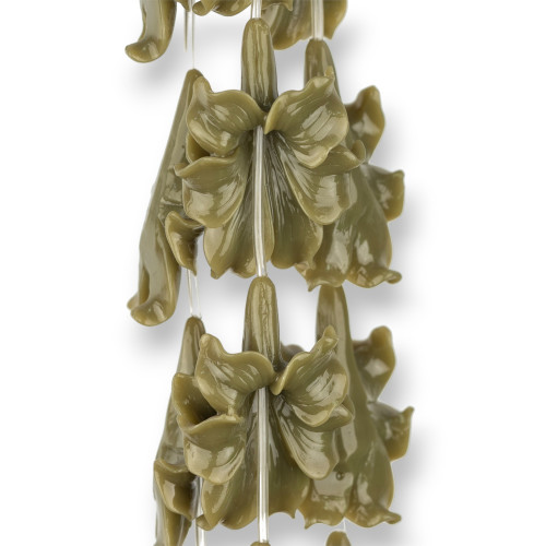 Lilium-Harzfaden, 35 x 45 mm, 8 Stück, Moosgrün