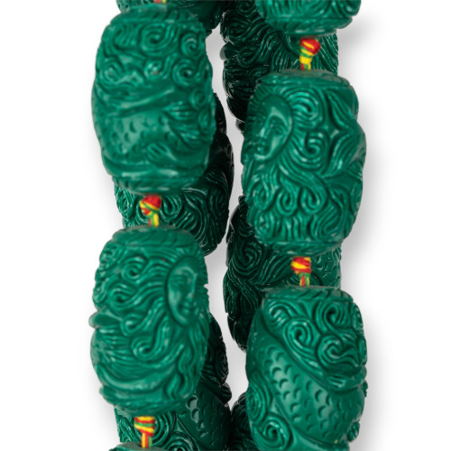 Fassdraht-Harzperlen, 22 x 33 mm, 10 Stück, grün