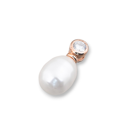 Lampe suspendue en argent 925 avec perles baroques majorquines 12x23mm