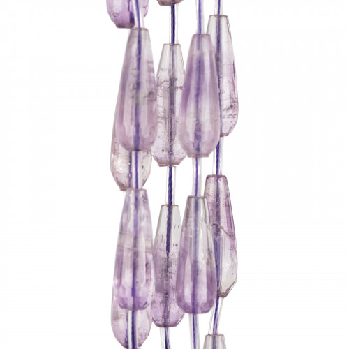 Amethyst Drops Faceted Briolette 10x30mm 10τμχ Πρώτη Επιλογή