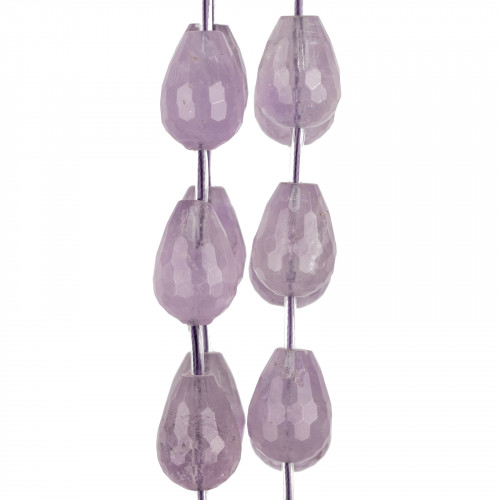 Amethyst Drops Faceted Briolette 15x22mm 13τμχ Πρώτη Επιλογή