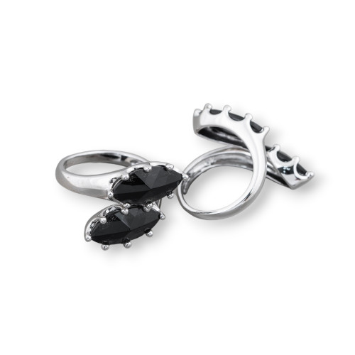 925 Silver Ring With Onyx Set 20x25mm