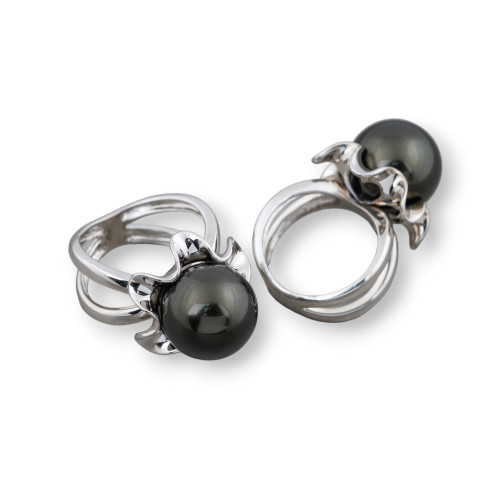925 Silver Ring With Mallorcan Pearls 20x35mm