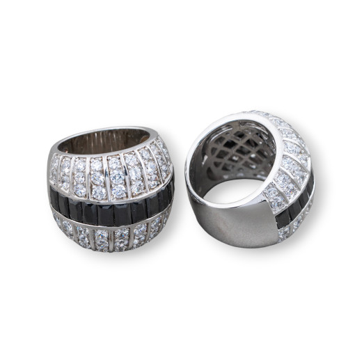 Ring aus 925er Silber mit Zirkonen, 25 mm