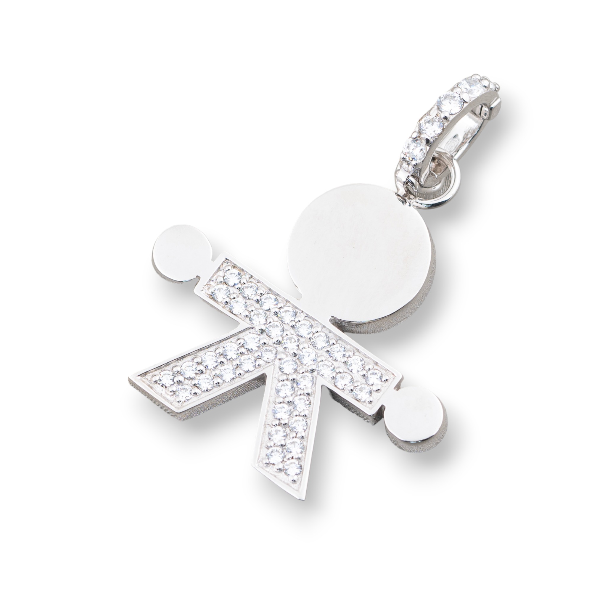 Pendenti Di Argento 925 Bimbo Con Zirconi 29x40mm