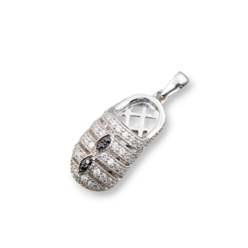 Pendenti Di Argento 925 Sandalo Sabot 11x28mm