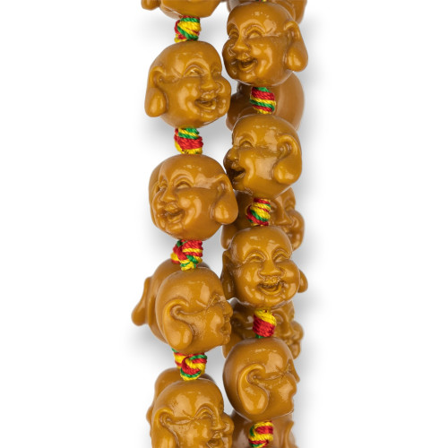 Resin Buddha 15x13mm 20pcs Light Brown