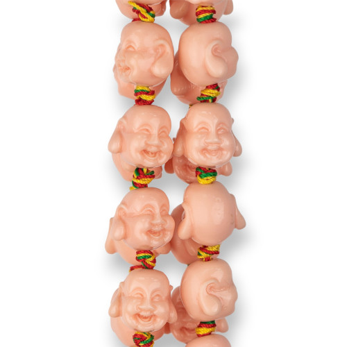 Resin Buddha 15x13mm 20pcs Pink