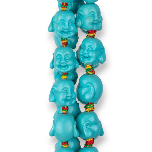 Resin Buddha 15x13mm 20pcs Turquoise