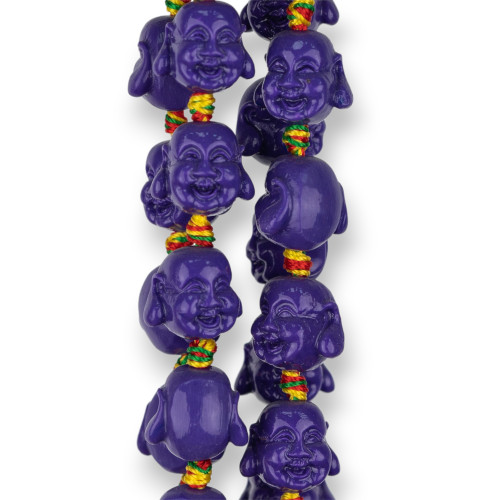 Resin Buddha 15x13mm 20pcs Purple