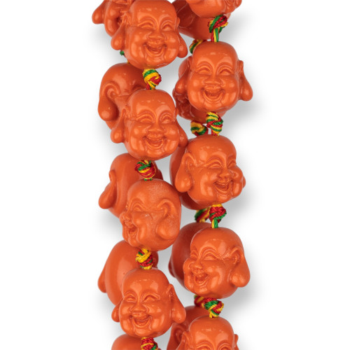 Buddha aus Kunstharz, 18 x 15 mm, 20 Stück, Orange
