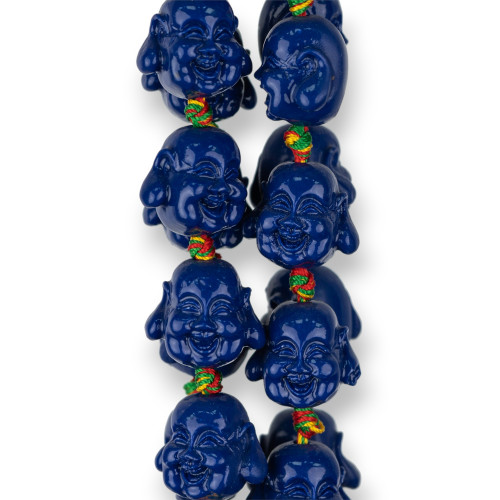 Resina Buddha 18x15mm 20pz Blu
