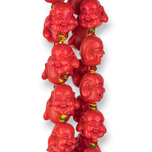 Resin Buddha 18x15mm 20pcs Fuchsia