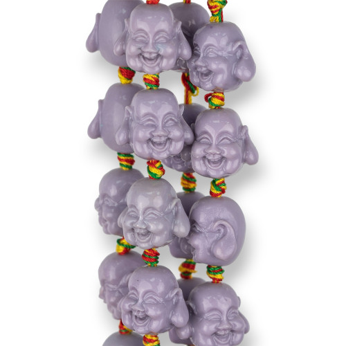 Resin Buddha 18x15mm 20pcs Lilac