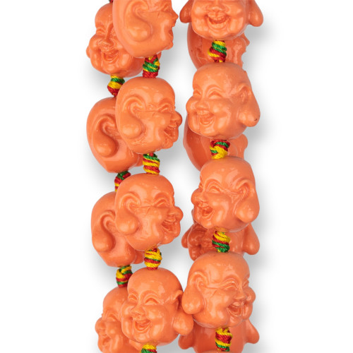 Resin Buddha 18x15mm 20pcs Salmon Pink