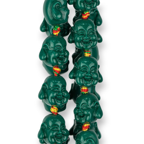 Resin Buddha 18x15mm 20pcs Green