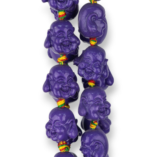 Resin Buddha 18x15mm 20pcs Purple