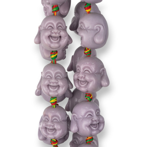 Resin Buddha 20mm 16pcs Lilac