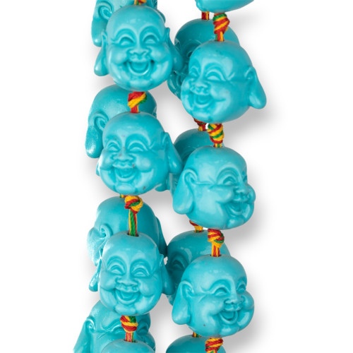 Resin Buddha 20mm 16pcs Turquoise