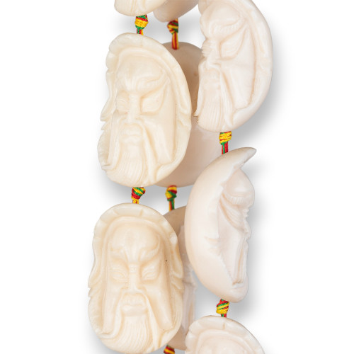 Resin Buddha 28x43mm 9pcs White