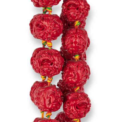 Rundes Harz mit Gravur, 19 x 17 mm, 16 Stück, Rot