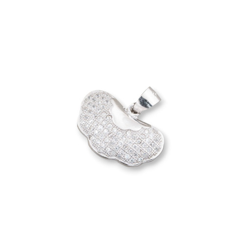 Pendant Pendant Of 925 Silver Bag Clutch With Zircons 16x18mm